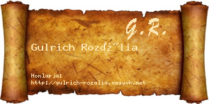 Gulrich Rozália névjegykártya